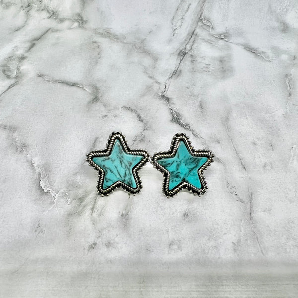 Turquoise Star Stud Earrings