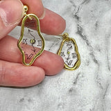 Abstract Gold Clock Earrings
