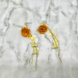 Withered Mustard Rose Earrings