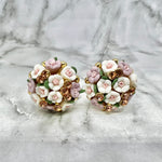Lilac & White Bouquet Statement Stud Earrings