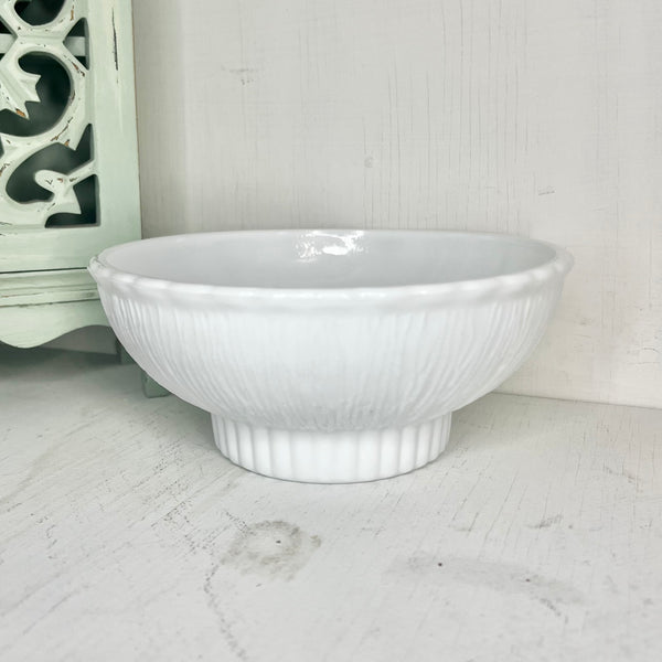 Vintage F.T.D. 1975 Milk White Footed Bowl