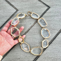 Crystal & Gold Statement Necklace