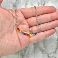 Dainty Rainbow Crystal Necklace