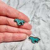 Running Horses Turquoise Stud Earrings