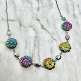 Iridescent Floral Necklace