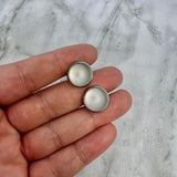 White Sea Glass Stud Earrings
