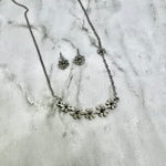 Silver Daisy Necklace & Earrings Set