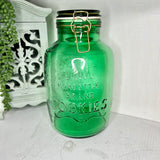 Large Green Glass Cookie Jar