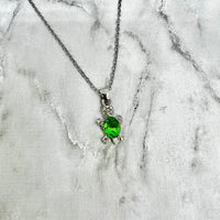 Emerald Turtle Rhinestone Necklace