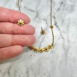 Gold Daisy Necklace & Earrings