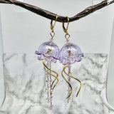 Lavender Glass Jellyfish Earrings