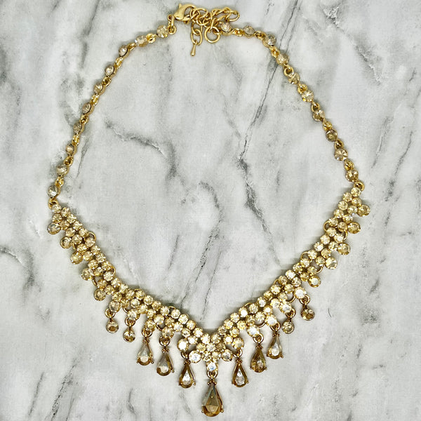 Champagne Cascading Teardrop Necklace