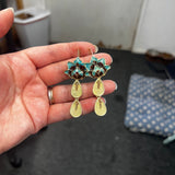 Turquoise Lotus Earrings