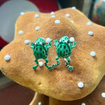 Jumping Frogs Statement Stud Earrings
