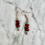 Simple Copper & Red Jasper Earrings