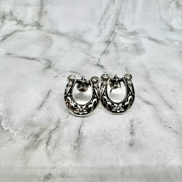 Horseshoe Metal Stud Earrings