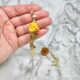 Withered Mustard Rose Earrings