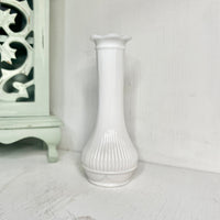 Vintage Milk Glass Flower Petal Top Vase