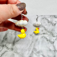 Rub A Dub Dub Yellow Duck Earrings