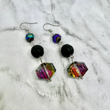 Kaleidoscopic Lava Stone Earrings