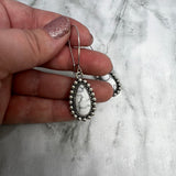 White Marble Teardrop Earrings