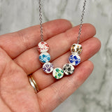 Fine China Multi-Color Slider Necklace