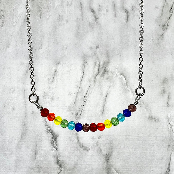 Dainty Rainbow Crystal Necklace
