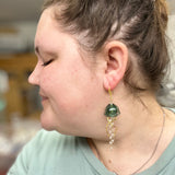 Emerald Glass Jellyfish Earrings