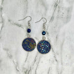 Rainbow Speckled Leather Earrings