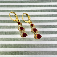 Trifecta Red Rhinestone Earrings