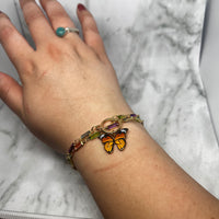 Pastel Rainbow Butterfly Wrap Bracelet