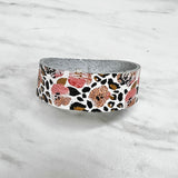 Leopard Floral Leather Snap Cuff Bracelet