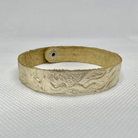 Champagne Embossed Slim Leather Cuff