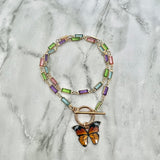 Pastel Rainbow Butterfly Wrap Bracelet