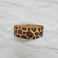 Leopard Thin Leather Snap Cuff Bracelet