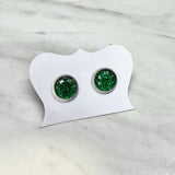 Geode Green Stud Earrings