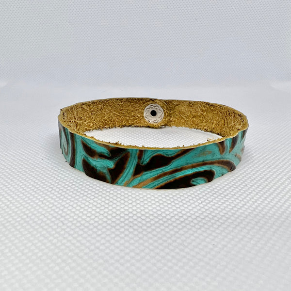 Turquoise Western Slim Leather Cuff
