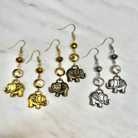 Metal Elephant Earrings