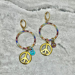 Peace Huggie Earrings