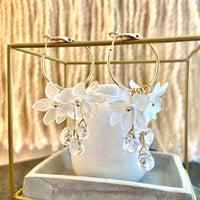 Crystal Lily Hoop Earrings